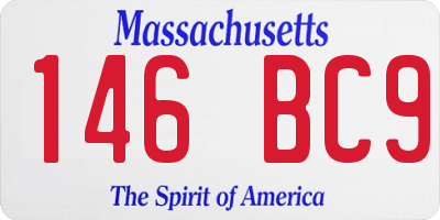 MA license plate 146BC9