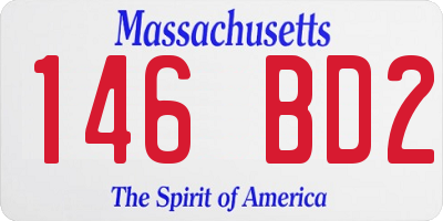 MA license plate 146BD2