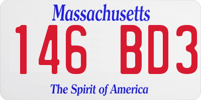 MA license plate 146BD3