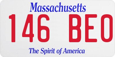 MA license plate 146BE0