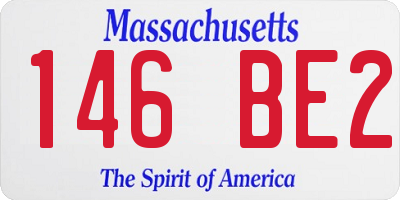 MA license plate 146BE2