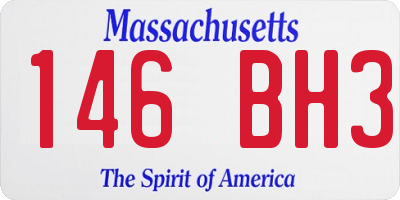 MA license plate 146BH3
