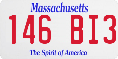 MA license plate 146BI3