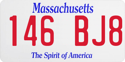 MA license plate 146BJ8