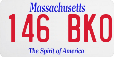 MA license plate 146BK0