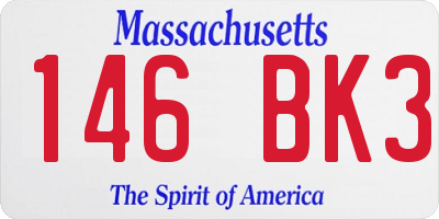 MA license plate 146BK3