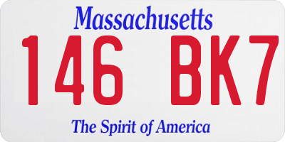 MA license plate 146BK7