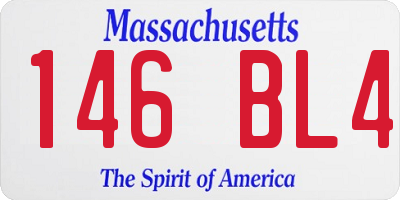 MA license plate 146BL4