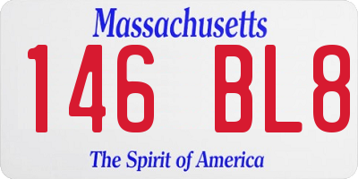 MA license plate 146BL8