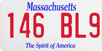 MA license plate 146BL9