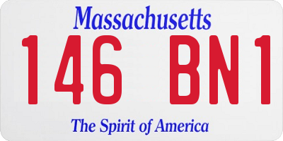 MA license plate 146BN1