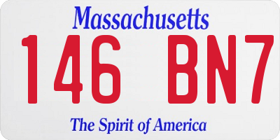 MA license plate 146BN7