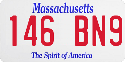 MA license plate 146BN9