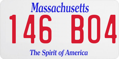 MA license plate 146BO4