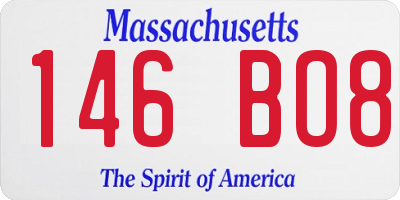 MA license plate 146BO8