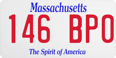 MA license plate 146BP0