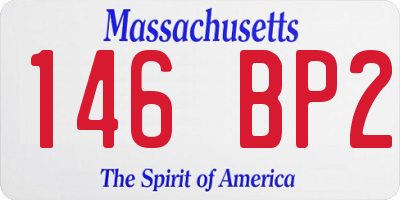 MA license plate 146BP2