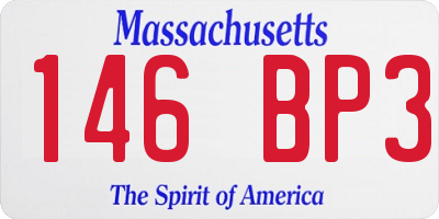 MA license plate 146BP3