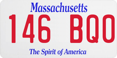 MA license plate 146BQ0