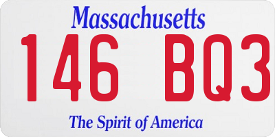 MA license plate 146BQ3