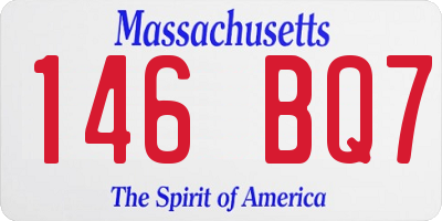 MA license plate 146BQ7
