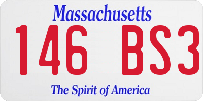 MA license plate 146BS3