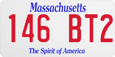 MA license plate 146BT2