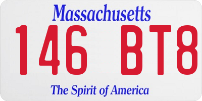 MA license plate 146BT8