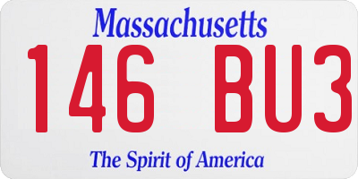 MA license plate 146BU3