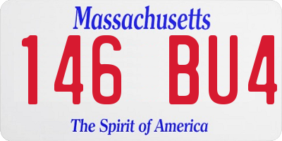 MA license plate 146BU4