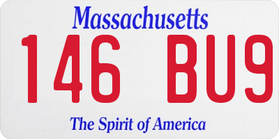 MA license plate 146BU9