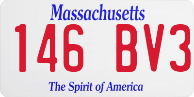 MA license plate 146BV3
