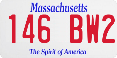 MA license plate 146BW2