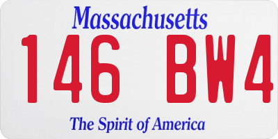 MA license plate 146BW4