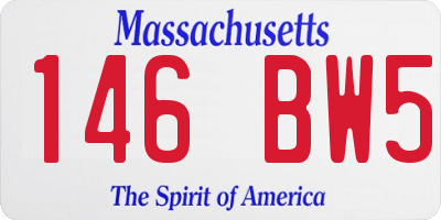 MA license plate 146BW5