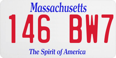 MA license plate 146BW7
