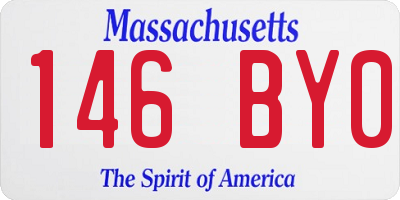 MA license plate 146BY0