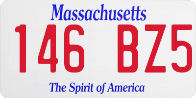 MA license plate 146BZ5