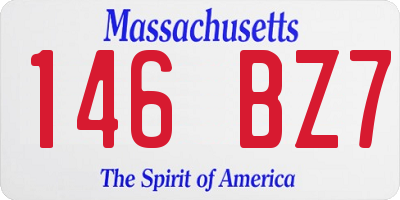 MA license plate 146BZ7