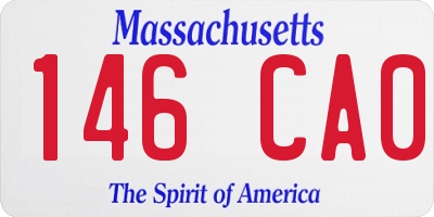 MA license plate 146CA0
