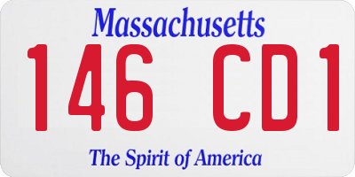 MA license plate 146CD1