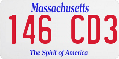 MA license plate 146CD3