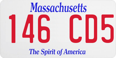 MA license plate 146CD5