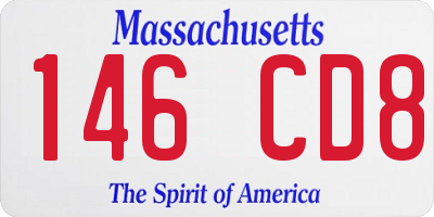 MA license plate 146CD8