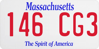 MA license plate 146CG3