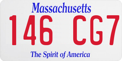 MA license plate 146CG7