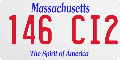 MA license plate 146CI2