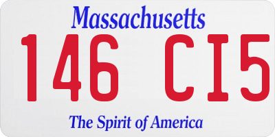 MA license plate 146CI5