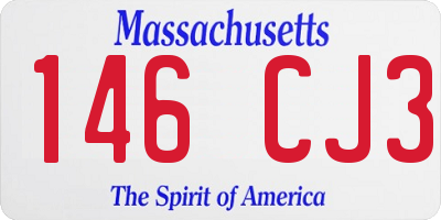 MA license plate 146CJ3