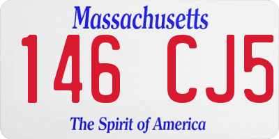 MA license plate 146CJ5